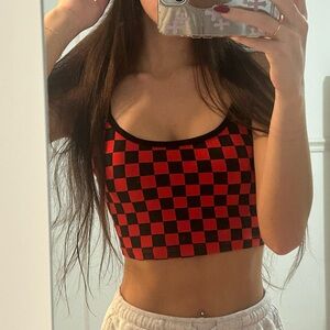 Red&Black checkered crop top ❤️🖤